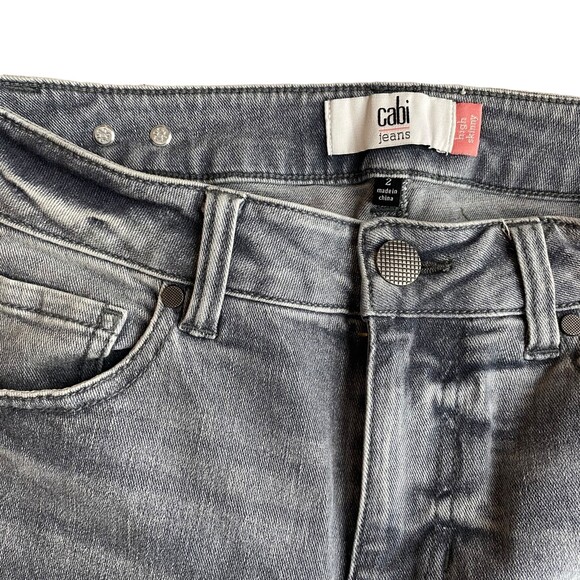 Cabi high skinny distressed jean gray blue size 2 - Picture 5 of 10